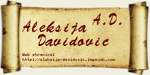 Aleksija Davidović vizit kartica